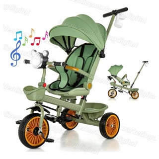 Triciclo Infantil 9 Em 1 Com Assento Giratório 360° E Reclinável, Barra De Empurrar Transformável E Conversível em Oferta na Shopee