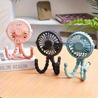 Mini Ventilador USB para Carrinho de Bebê – Portátil, Recarregável, Silencioso, com Suporte Flexível