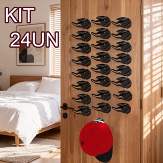 48/24pcs chapéus ganchos de parede ganchos chapéus armazenamento sem perfuração forte em Oferta na Shopee