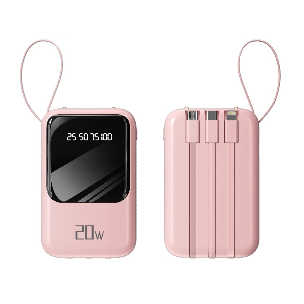 Carregador Portátil 10000mah con 4 cables de carga rápida Banco de energía digital LED-A6