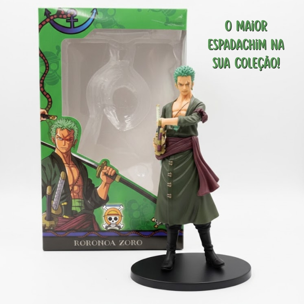 Action Figure Roronoa Zoro One Piece - Boneco Colecionável Estátua 17CM Com Caixa Presente Geek Anime