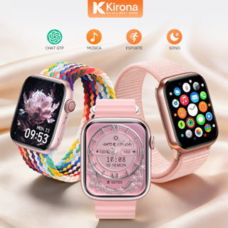 HW Mini2 Relógio Smartwatch Feminino | NFC Android iOS | Frete Grátis | 7 Pulseiras à Prova d'Água em Oferta na Shopee