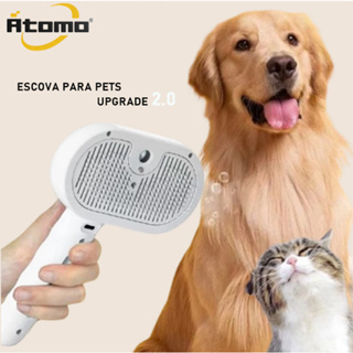 ATOMO Pente para animais de estimação Escovador para Pets Versão Atualizada 2.0 com Luz Azul e Spray MO-XS-A18 em Oferta na Shopee