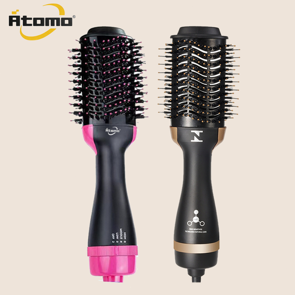 ATOMO 1500W 5 em 1 pente modelador com íons negativos cria penteados lisos e volumosos.