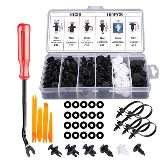 130 Peças Prendedor Híbrido De Clipes De Fixação De Pino Pára-Choques Kits Autopeças em Oferta na Shopee