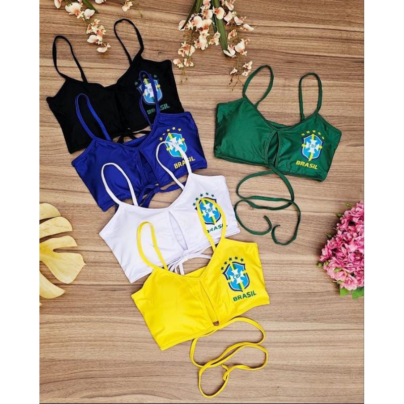 Cropped Brasil suplex Premium alta qualidade copa 2026 em Oferta na Shopee