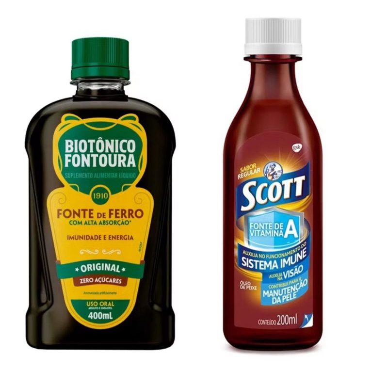 Scott Emulsão Regular 200ml + Biotonico Fontoura 400ml