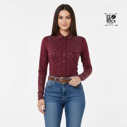 Body Cirrê rodeio country com strass Poderosa Pé na Roça Cia Country rodeio show