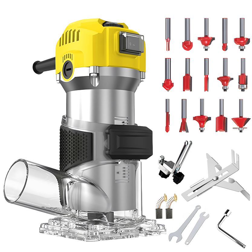 War Shark 800W kit Tupia Manual Laminadora 33000r/m + 15peças Cortador 6 marchas