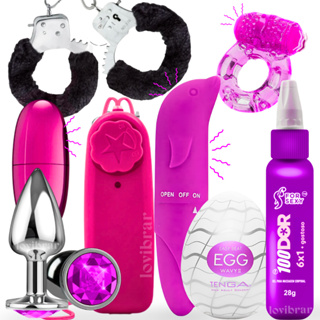 Kit Sex Shop Casal Vibrador Varinha Magica Multivelocidade Algema Plug Inox Anel peniano Ponto G em Oferta na Shopee