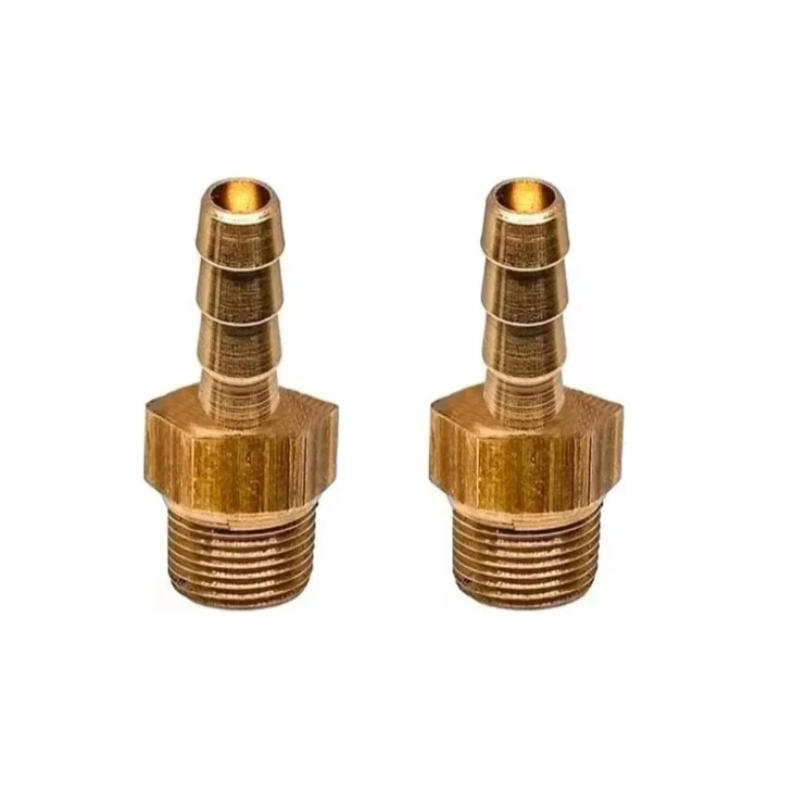 2 Espigão Adaptador De Gás Mangueira 1/2'' Bico 3/8'' Fogão + 2 Abraçadeira