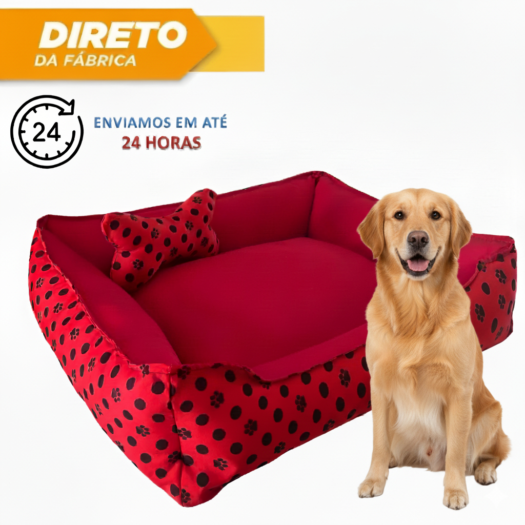 Caminha Pet Golden Retriever Rosa Azul Preta Cama Grande Lavável Cachorro Porte Grande Confortável