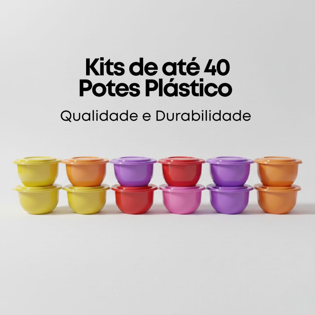 Imagem KIT 10 Potes Redondo Micro-Ondas Vasilha 700ml Com Tampa Tapoer Plastico Livre de BPA