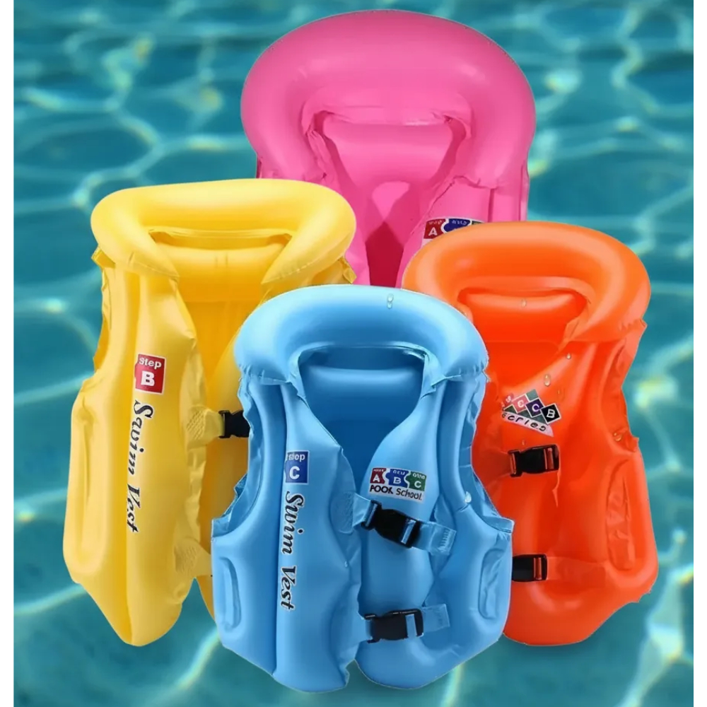Boia Infantil Colete Salva Vidas Inflável Flutuante Masculino Feminino P M G Brinquedo Criança Praia Piscina Colorido