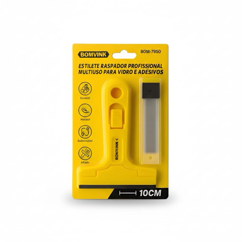 Estilete Raspador Profissional Multiuso Para Vidro Adesivos Azulejos 5 Laminas