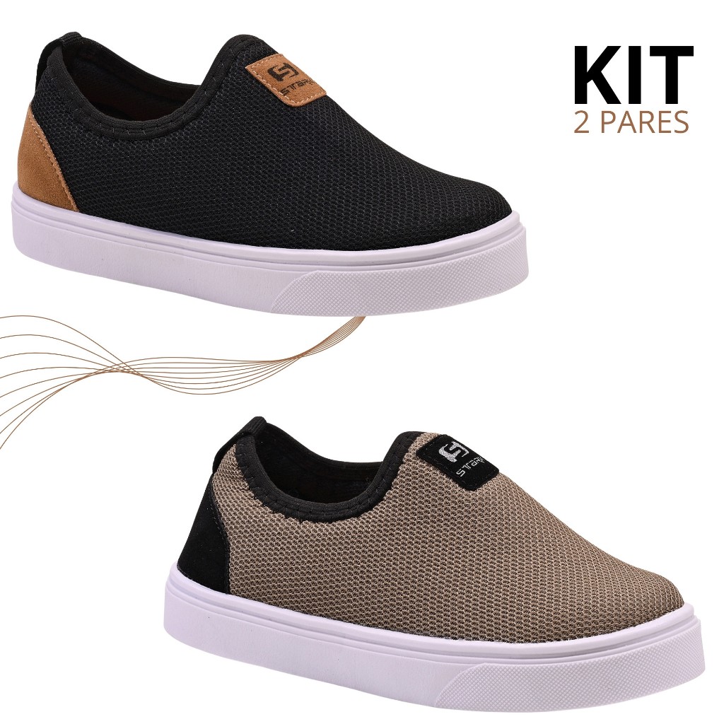 Kit Tênis Infantil Masculino Menino Calce Fácil Confortável Leve em Oferta na Shopee