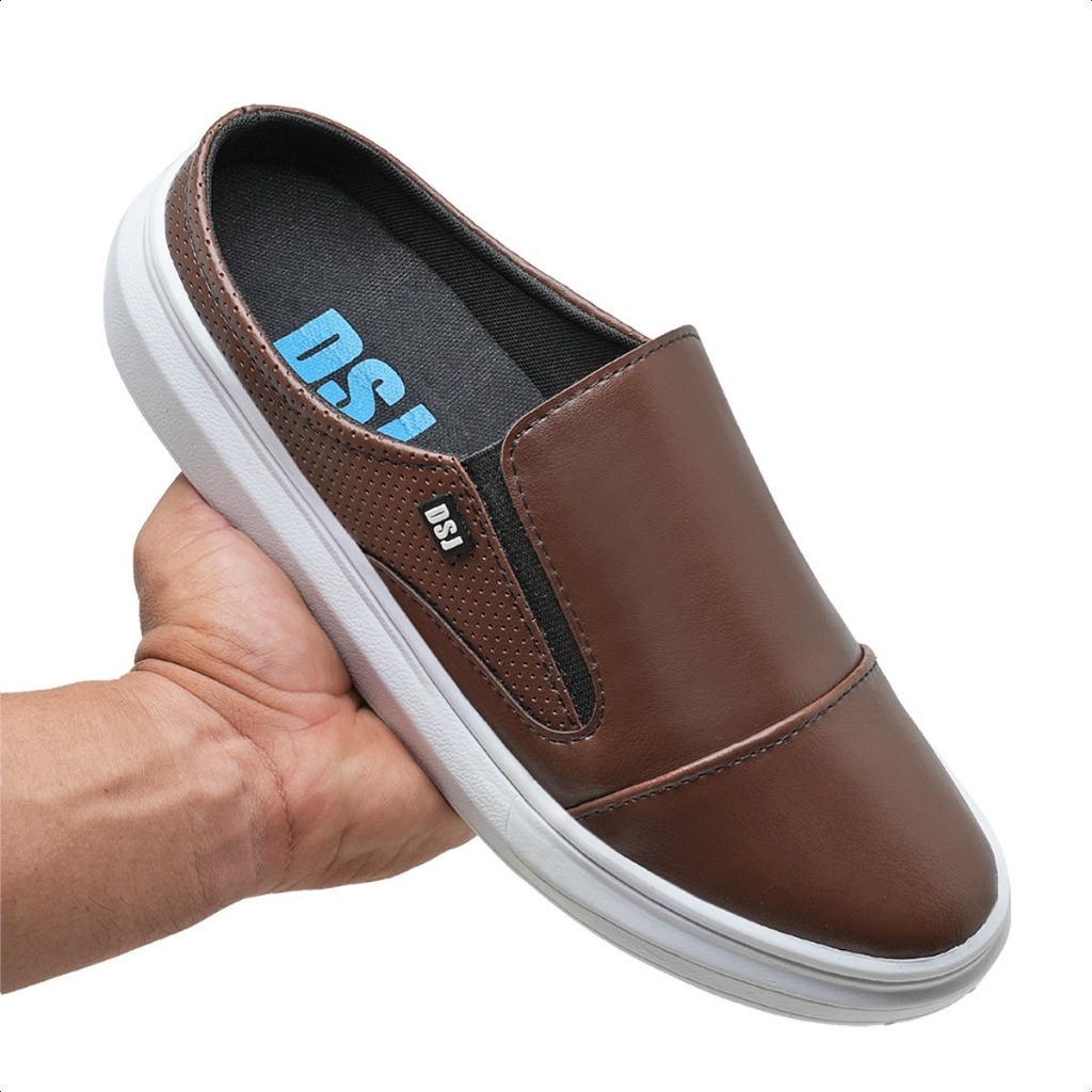 Slip On Mule Masculino Sapatto Casual Lançamento Sola Alta