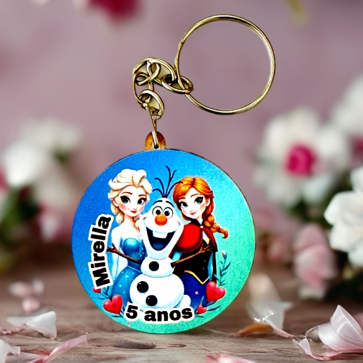 Kit Chaveiro PERSONALIZADO FROZEN, OLAVO, ADESIVADO, para festa, aniversário, decoração, lembrancinhas MDF