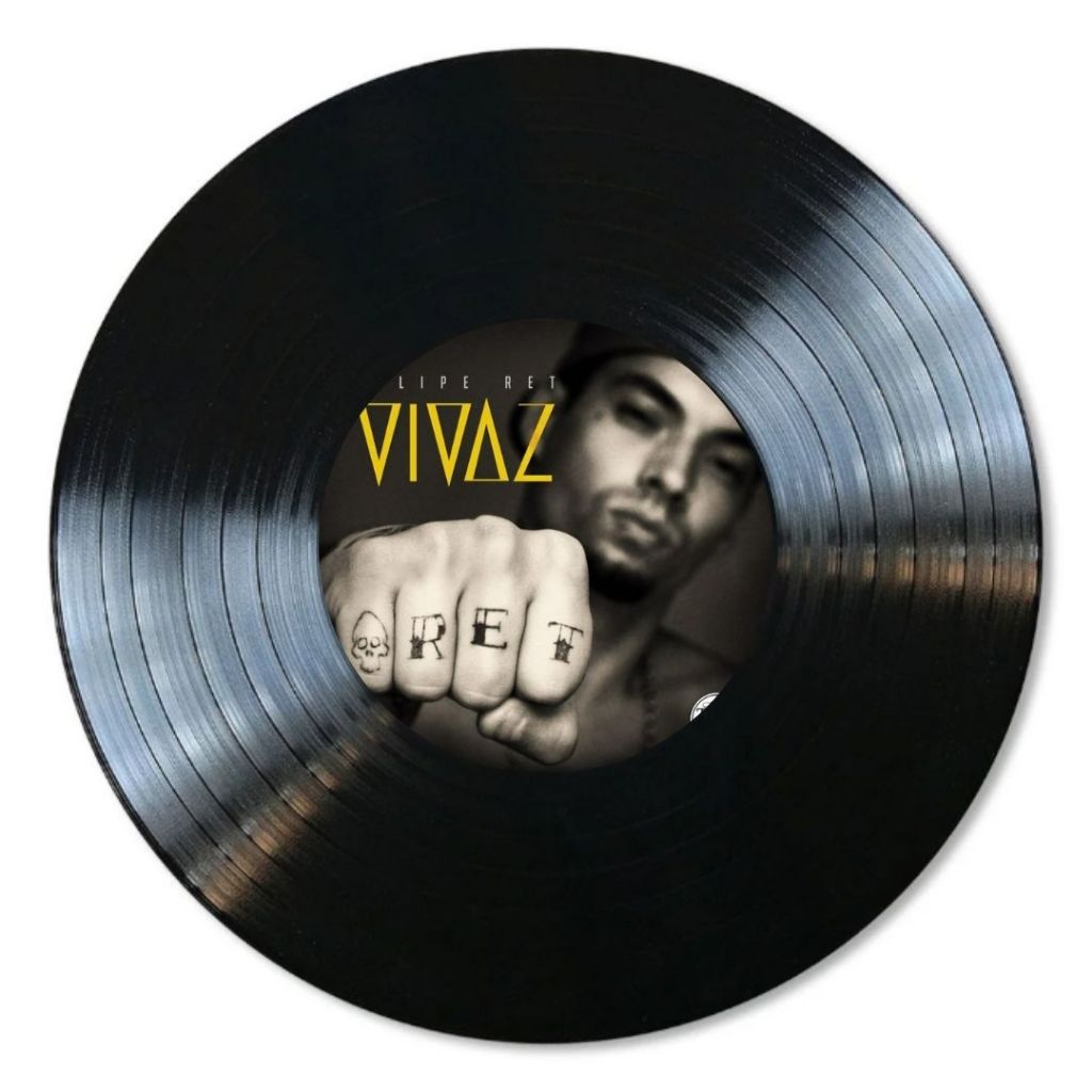 Disco de Vinil Decorativo Vintage Filipe Ret – Arte no Disco + Fita Dupla Face 3M