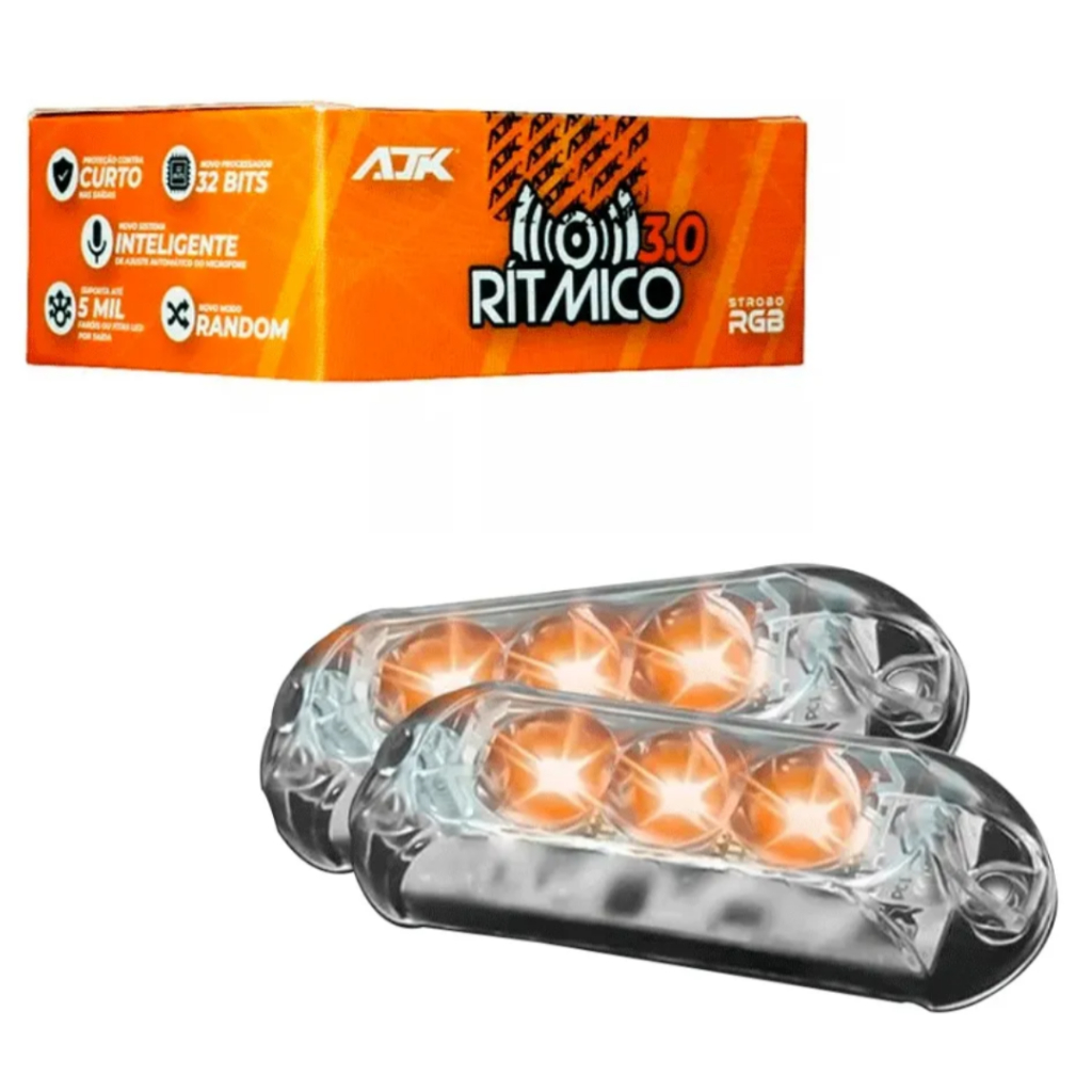 Par de Farol Led Strobo Automotivo Carro Ajk Rgb Led Para Som Automotivo em Oferta na Shopee