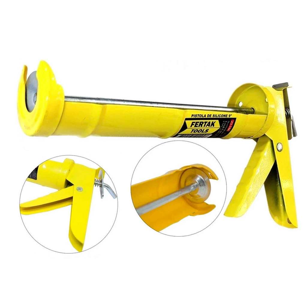 Aplicador de Silicone Fechado Pistola Aço Carbono 9 Polegadas Selante Cartucho Cola em Oferta na Shopee