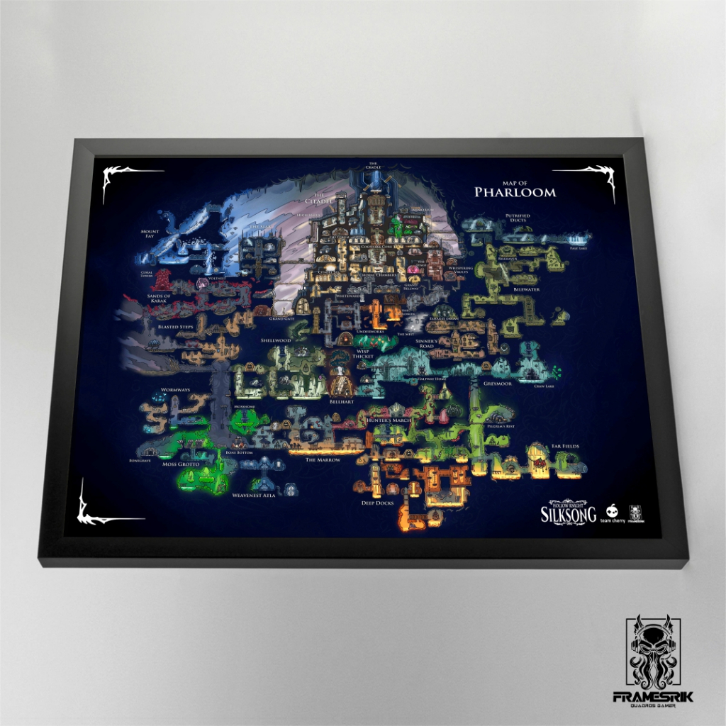 Quadro gamer Mapa Pharloom (Hollow Knight Silksong) em Oferta na Shopee