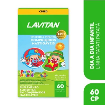 Lavitan Suplemento Alimentar Multivitamínico Infantil c/ 60 comprimidos mastigáveis | SABORES |