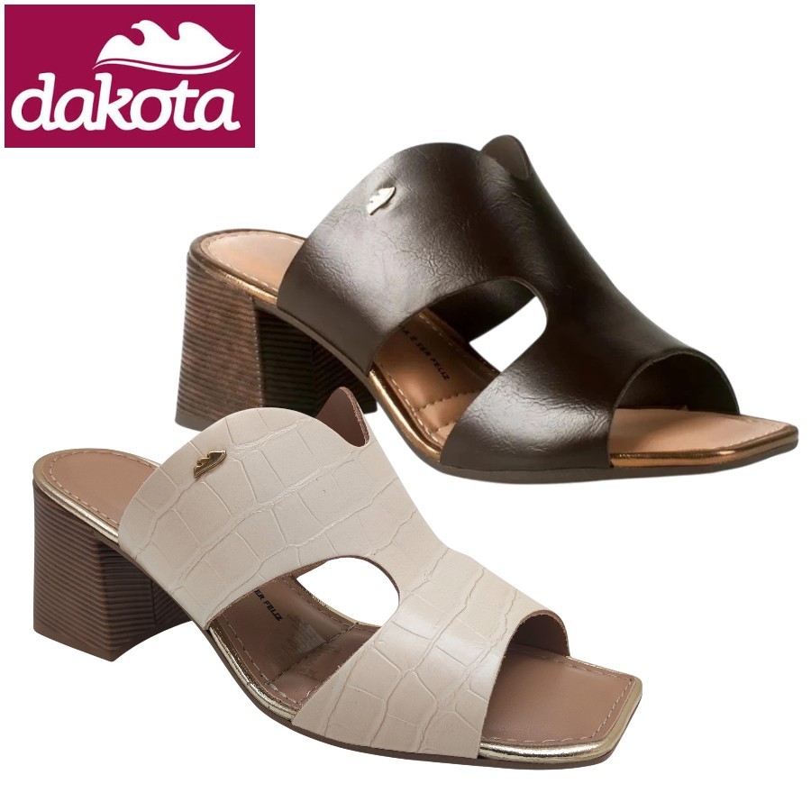 Tamanco Dakota Salto Grosso Amadeirado Premium Original Confortável Y9191 em Oferta na Shopee