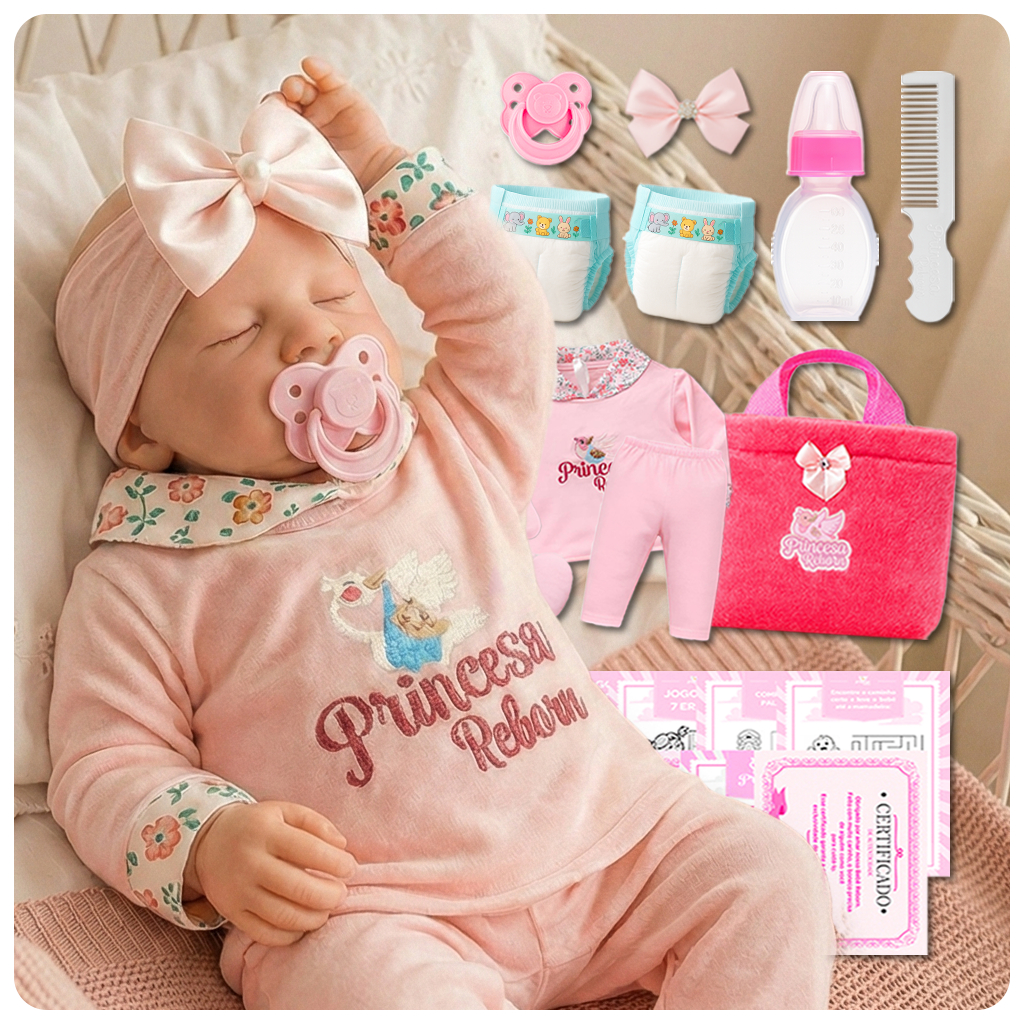 Boneca Bebê Reborn Real + Itens Bolsa Maternidade Promoção! em Oferta na Shopee