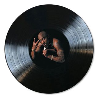 Disco de Vinil Decorativo Vintage 2Pac – Arte no Disco + Fita Dupla Face 3M
