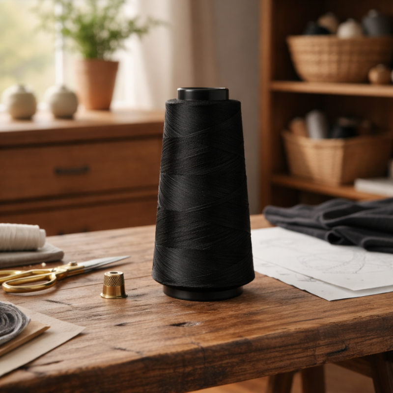 Kit 2 Cones Linha Reta 2.000 Jardas  - 120 Para Máquina de Costurar 2 Mil Jardas Branco ou Preto