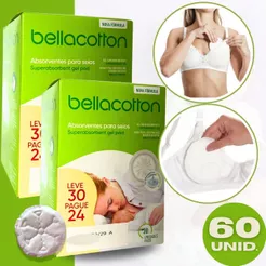 Absorvente de Seio Amamentação Bellacotton 60 unidades