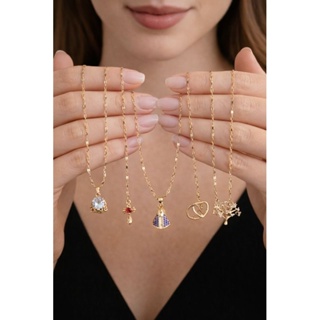 Colar  Delicado   Aço Inoxidável Banhado a Ouro Prata em Oferta na Shopee