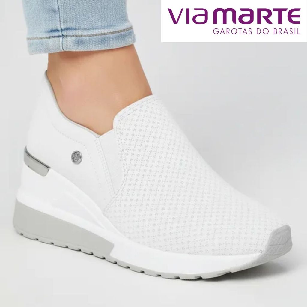 Tênis Feminino Anabela Via Marte Com Elástico Calçe Fácil Nobuck Preto