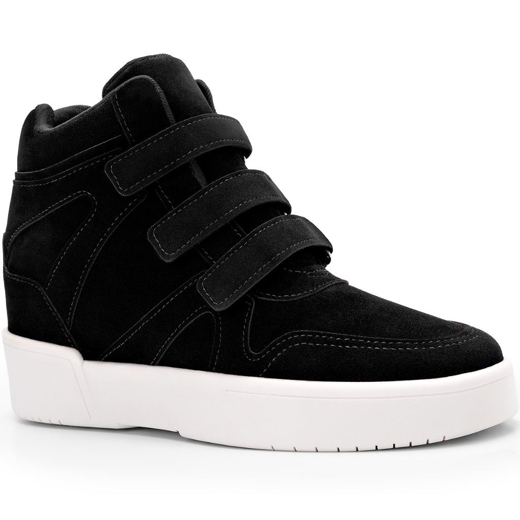Tênis Feminino Lumiss Sneaker Cano Alto Salto Confortável Tiras Velcro em Oferta na Shopee