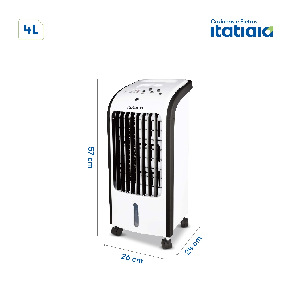 Climatizador de Ar Itatiaia 4L: O 4 em 1 para Seu Conforto - Multifunção: Ele ventila, resfria, umidifica e oscila.