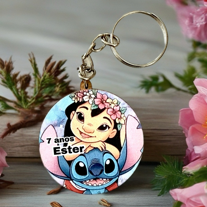 Kit Chaveiro STITCH - LILO ADESIVADO PERSONALIZADO, para decoração, festa, aniversário lembrancinhas em MDF