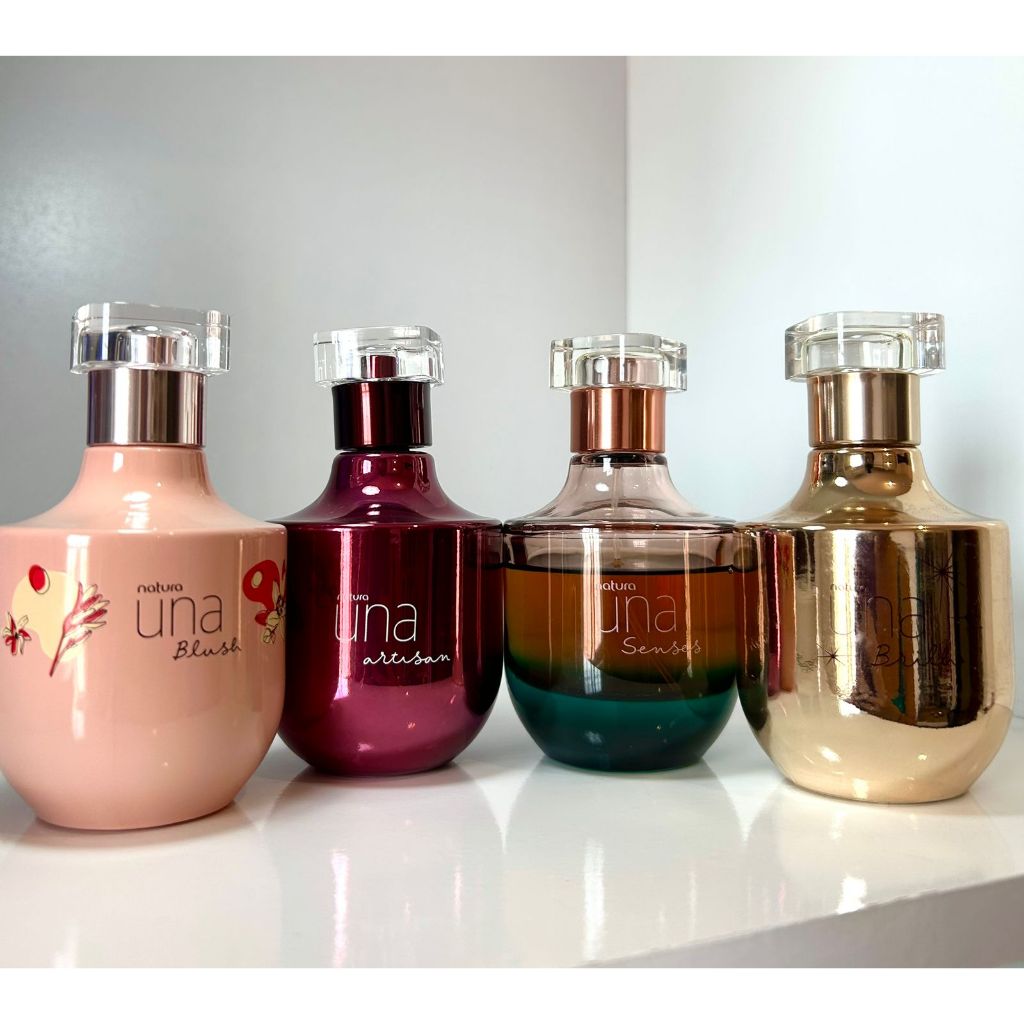 Kit Perfumes Una Blush + Una Artisan + Una Senses + Una Brilho - Natura - Amostr