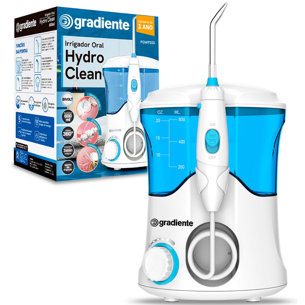 Irrigador Bucal Oral Dental Portátil Bivolt De 600ml Usb Da Gradiente em Oferta na Shopee