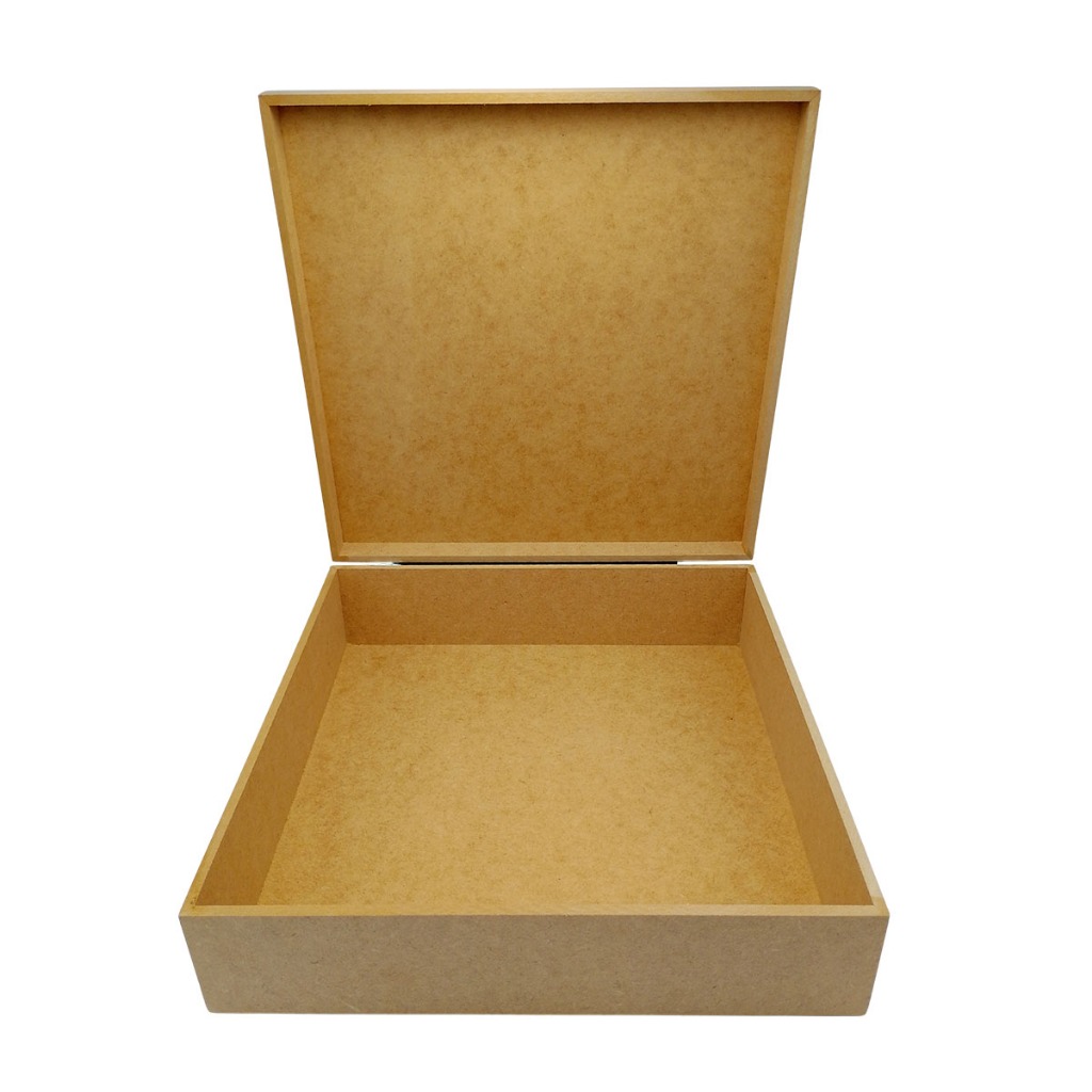 Caixa Mdf Cru 35x35x10 Cm Sem Fecho Para Decorar Presente Montagem Cestas Organização