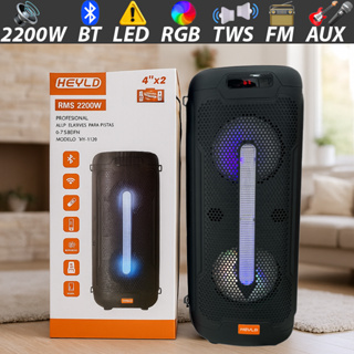 Caixa de Som Bluetooth Potente 2200W PMPO com LED, Rádio FM, USB, Cartão e Controle HY-1120 em Oferta na Shopee