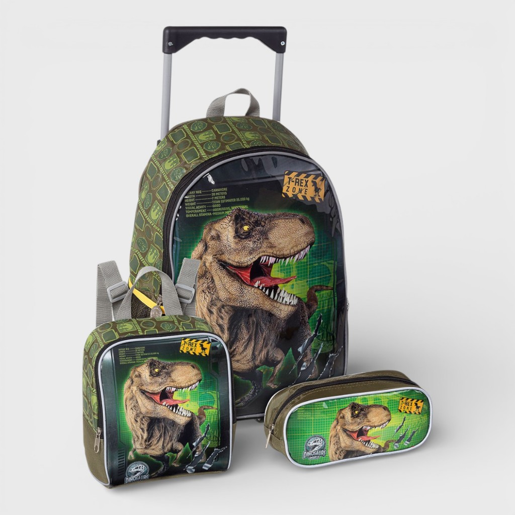 Kit Escolar Meninos 3 Peças Mochila Dinossauro Estojo Lancheira Termica Masculino em Oferta na Shopee