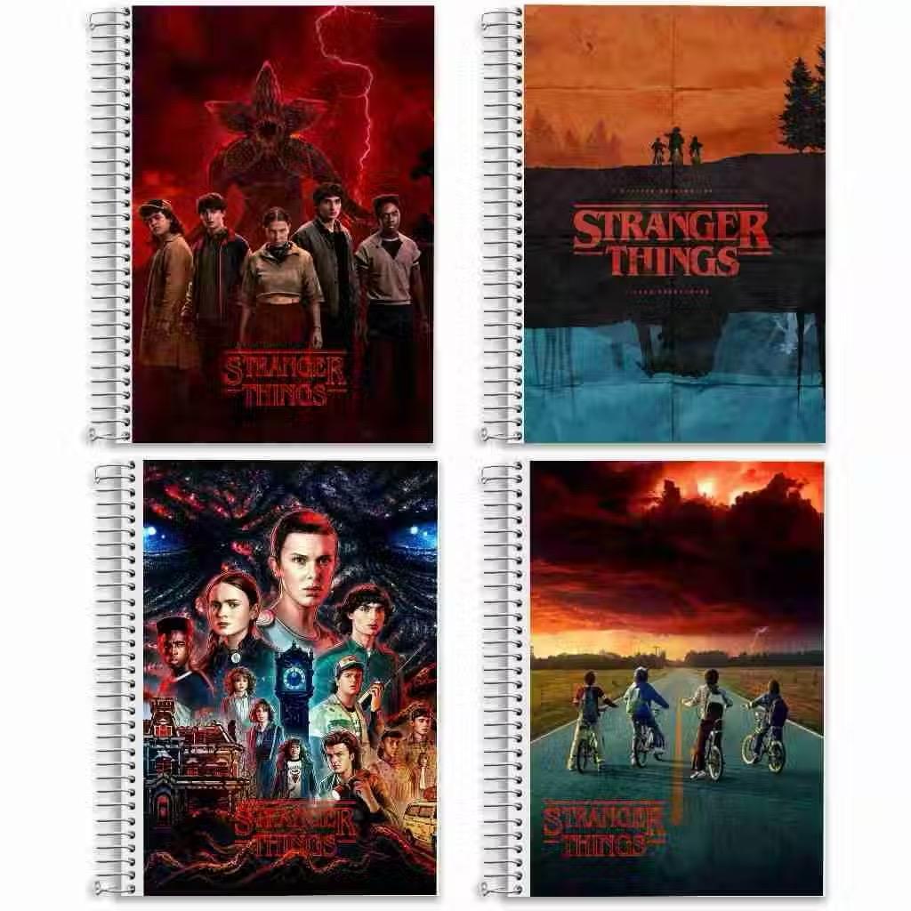 Kit 4 Capa de Caderno Stranger things em Oferta na Shopee