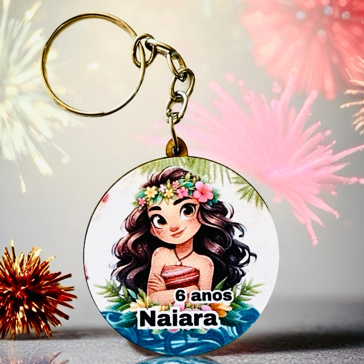 Kit Chaveiro MOANA PERSONALIZADO ADESIVADO, para decoração, aniversário, festa, lembrancinhas MDF