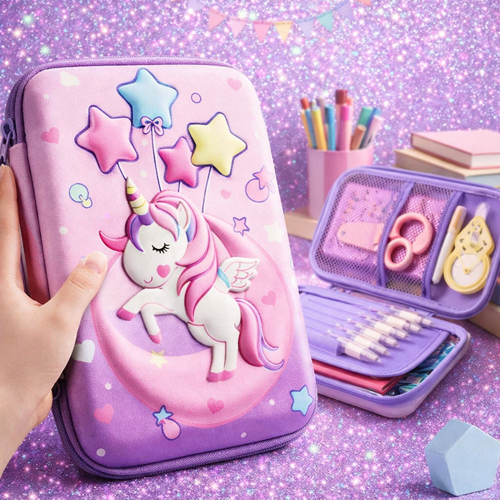 Estojo para Lápis Escolar Unicórnio, Sereia 3D Infantil  Multiuso  Zíper Reforçado Grande Capacidade em Oferta na Shopee