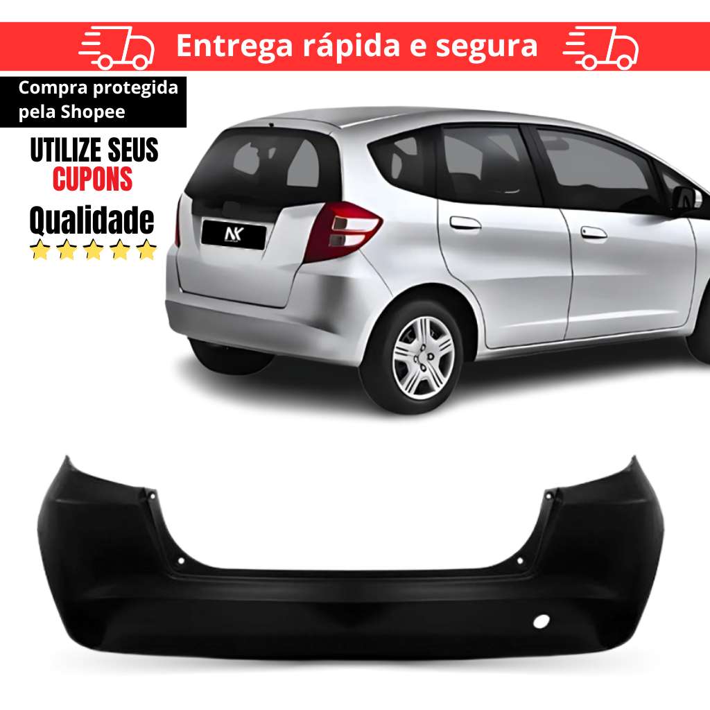 Parachoque Traseiro Fit 2009 2010 2011 2012
