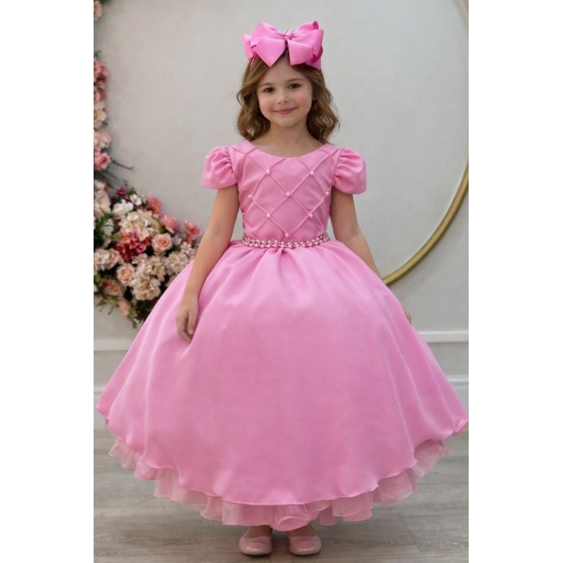 Vestido Infantil Para meninas Vestido para Festas e formatura e Casamento Luxo
