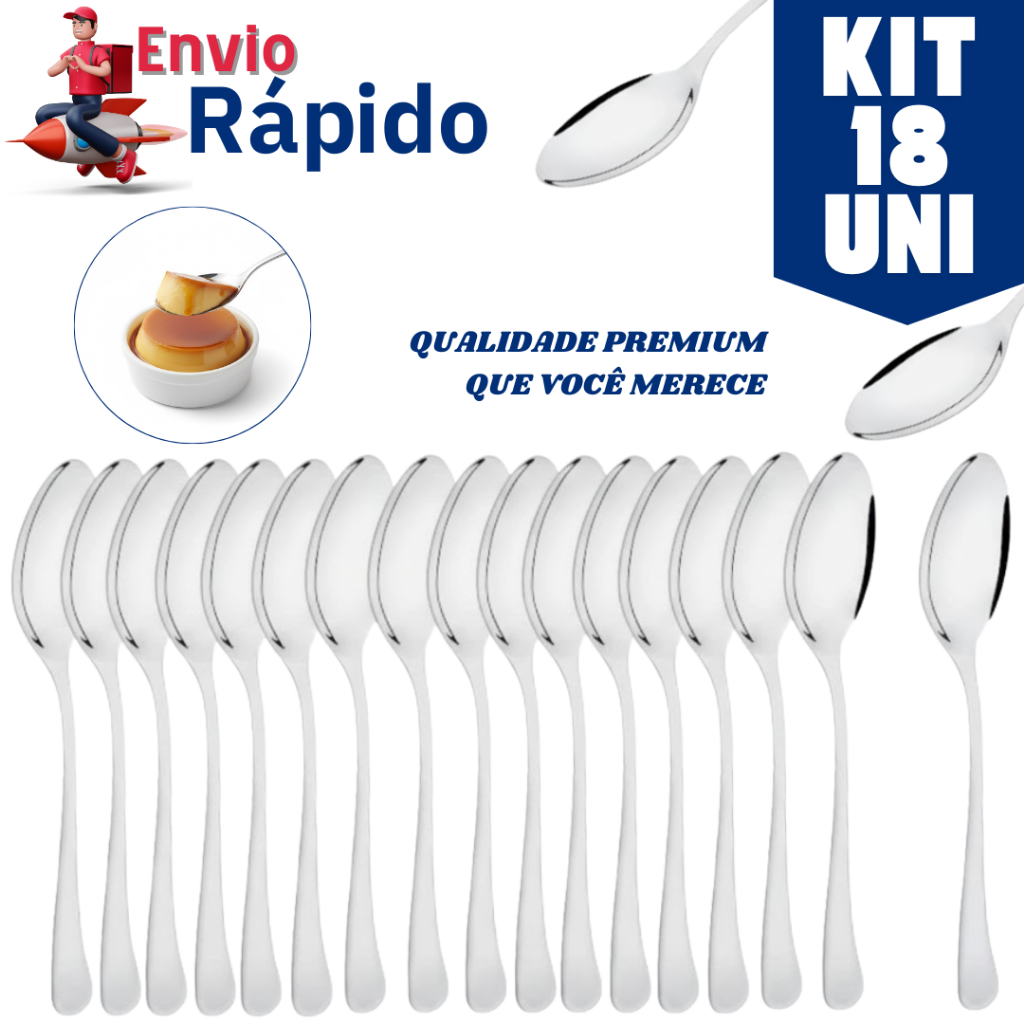 Kit 18/12/6 Colher Colheres de Sobremesa Doces Cozinha Variáveis Utilidades