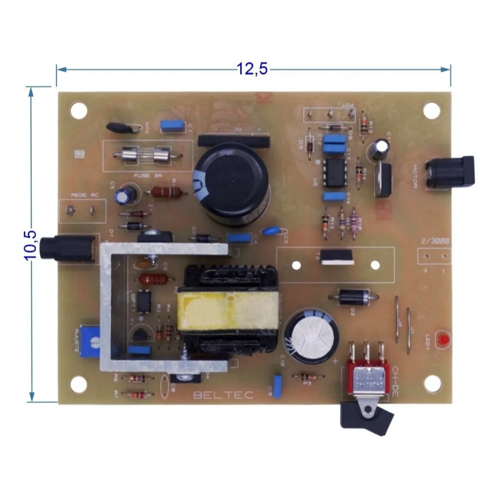 Placa Rele Motor Beltec Lb100/2000/3000 C/ Chave Fixa