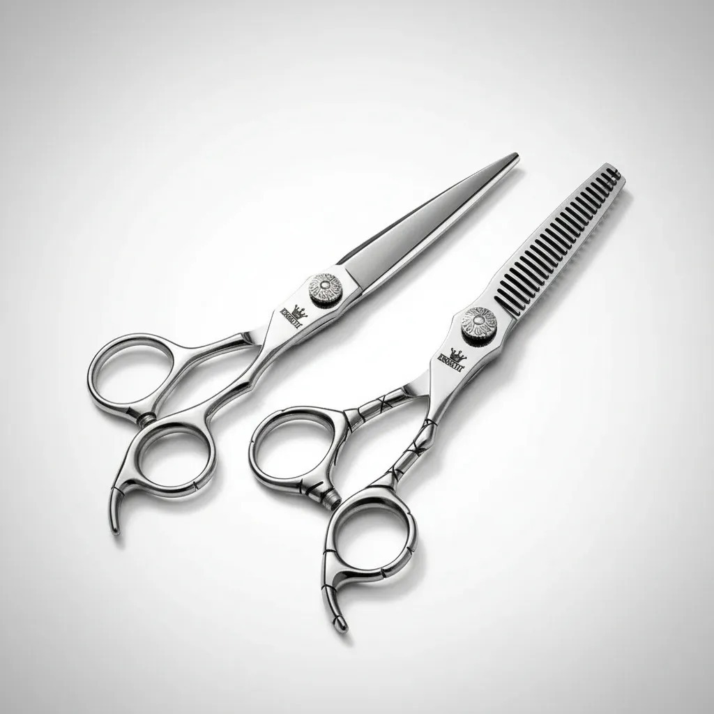Kit 2 Tesoura Profissional Navalha e Desfiadeira 6 Polegadas